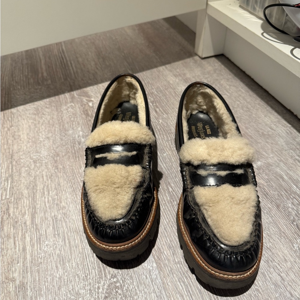 G.H. Bass & Co. Black and Cream Loafers